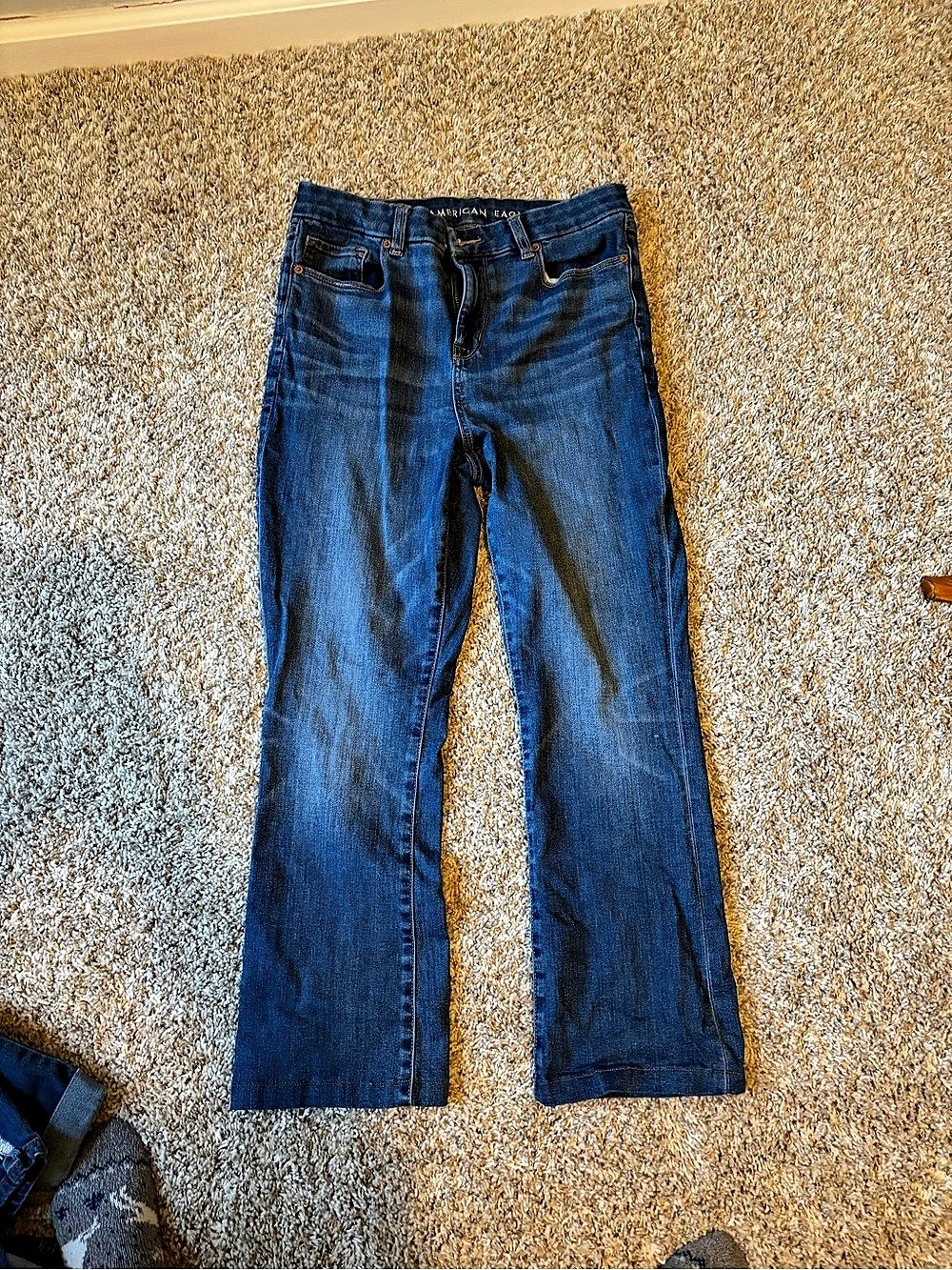 American Eagle Curvy Skinny Kick Skinny Jeans Blue Waist 10